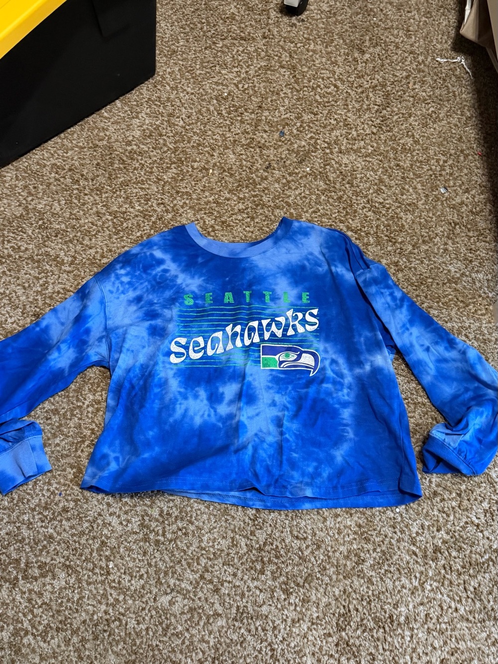 Seattle Seahawks Blue Tie-Dye Long Sleeve Tee